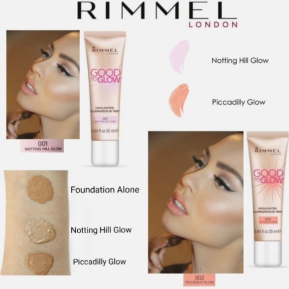 *NEW Rimmel Good to Glow Highlighter in 001 Notting Hill and Piccadilly Glow - Picture 2 of 7